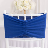 5 Pack Royal Blue Wide Ruffled Fitted Spandex Chair Sash Band