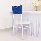 5 Pack Royal Blue Wide Ruffled Fitted Spandex Chair Sash Band