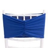 5 Pack Royal Blue Wide Ruffled Fitted Spandex Chair Sash Band