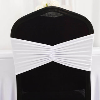 <h3 style="margin-left:0px;"><strong>Beautiful White Ruffle Pleated Spandex Chair Sash Bands</strong>