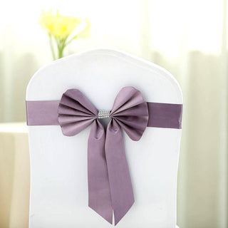 Enhance Your Event Decor with Violet Amethyst Chair Sashes