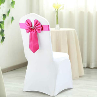 Enhance Your Event Decor with Fuchsia Pre-tied Bow Tie Chair Bands