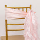 5 Pack Blush Rose Gold Curly Willow Chiffon Satin Chair Sashes