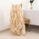 5 Pack Beige Curly Willow Chiffon Satin Chair Sashes