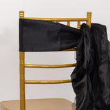 5 Pack Black Curly Willow Chiffon Satin Chair Sashes