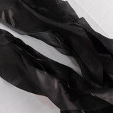 5 Pack Black Curly Willow Chiffon Satin Chair Sashes#whtbkgd