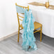 5 Pack Light Blue Curly Willow Chiffon Satin Chair Sashes