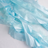 5 Pack Light Blue Curly Willow Chiffon Satin Chair Sashes#whtbkgd