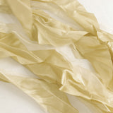 5 Pack Champagne Curly Willow Chiffon Satin Chair Sashes#whtbkgd