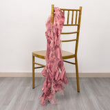 5 Pack Cinnamon Rose Curly Willow Chiffon Satin Chair Sashes
