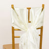 5 Pack Ivory Curly Willow Chiffon Satin Chair Sashes