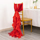 5 Pack Red Green Curly Willow Chiffon Satin Chair Sashes