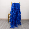 5 Pack Royal Blue Curly Willow Chiffon Satin Chair Sashes