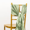 5 Pack Sage Green Curly Willow Chiffon Satin Chair Sashes