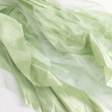 5 Pack Sage Green Curly Willow Chiffon Satin Chair Sashes#whtbkgd