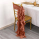 5 Pack Terracotta (Rust) Curly Willow Chiffon Satin Chair Sashes