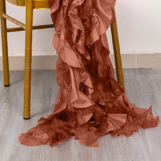 Enhance Your Event Decor with Terracotta (Rust) Chiffon Satin Chair Sashes