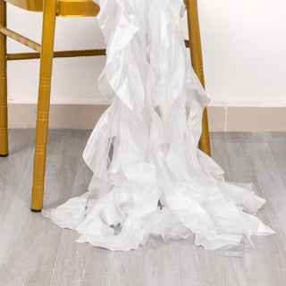 Create an Enchanting Atmosphere with White Curly Willow Chiffon Satin Chair Sashes