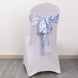 5 Pack White Blue Chinoiserie Floral Print Satin Chair Sashes, Chair Bows - 6X108inch