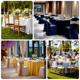5 Pack Premium Crushed Velvet Chair Sashes Navy Blue Ruffle Style - Textured Chair Bands