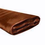 Brown satin fabric roll with smooth texture on a plain white background. #whtbkgd