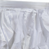 Taffeta 14ft Table Skirt White Cascading Curly Willow Style for Weddings & Banquets