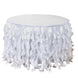 17FT White Curly Willow Taffeta Table Skirt