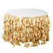 14FT Champagne Curly Willow Taffeta Table Skirt