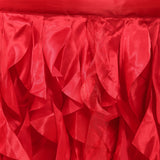 Taffeta 17ft Table Skirt Red - Cascading Curly Willow Style Table Cover#whtbkgd