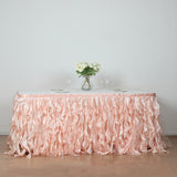 14FT Rose Gold | Blush Curly Willow Taffeta Table Skirt