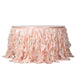 14FT Rose Gold | Blush Curly Willow Taffeta Table Skirt