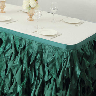 Create Unforgettable Memories with our Hunter Emerald Green Table Skirt