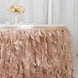 14ft Nude Curly Willow Taffeta Table Skirt