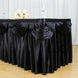 21FT Black Pleated Satin Double Drape Table Skirt