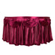 14ft Burgundy Pleated Satin Double Drape Table Skirt