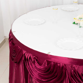 Create Unforgettable Memories with the Burgundy Pleated Table Skirt