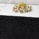 21ft Black Premium Big Payette Sequin Dual Layered Satin Table Skirt