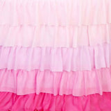 Round table with pink ombre ruffled skirt #whtbkgd
