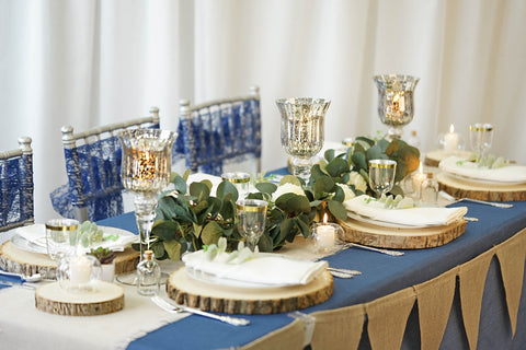 Natural jute table skirt