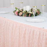 17FT Blush | Rose Gold Premium Pleated Lace Table Skirt