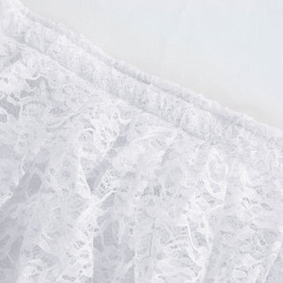 Add a Touch of Elegance with the 17ft White Premium Pleated Lace Table Skirt