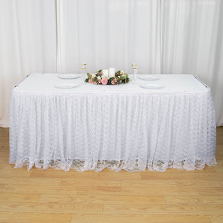 Create a Picture-Perfect Setting with the Premium Pleated Lace Table Skirt