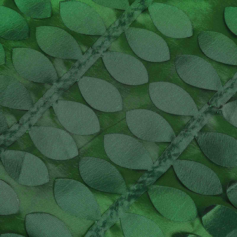 21ft Green 3D Leaf Petal Taffeta Fabric Table Skirt