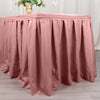 21ft Dusty Rose Pleated Polyester Table Skirt, Banquet Folding Table Skirt