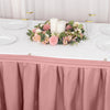 21ft Dusty Rose Pleated Polyester Table Skirt, Banquet Folding Table Skirt