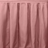 21ft Dusty Rose Pleated Polyester Table Skirt, Banquet Folding Table Skirt#whtbkgd