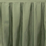 21ft Eucalyptus Sage Green Pleated Polyester Table Skirt, Banquet Folding Table Skirt#whtbkgd