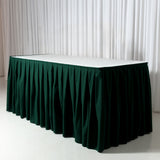 Polyester 14ft Table Skirt Hunter Emerald Green - Classic Pleated Design for Weddings