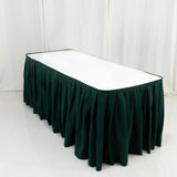 Polyester 14ft Table Skirt Hunter Emerald Green - Classic Pleated Design for Weddings & Events