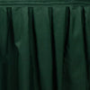 21ft Hunter Emerald Green Pleated Polyester Table Skirt, Banquet Folding Table Skirt#whtbkgd